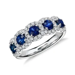 Huitan Luxury Blue White Cubic Zirconia Rings Women Wedding Ceremony Party Fashion Bridal Rings Statement Jewelry Fancy Gifts