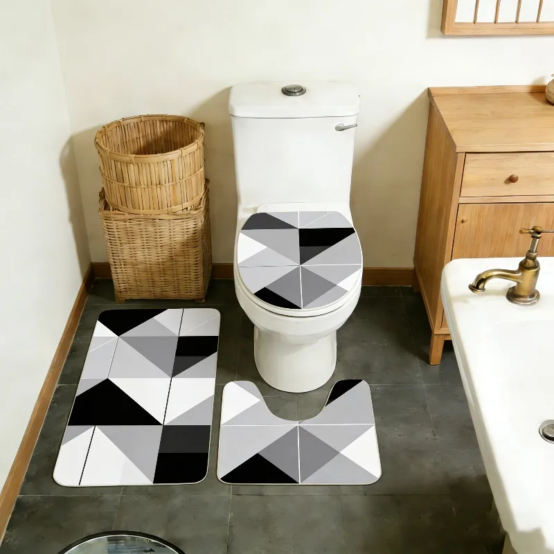 

Набор из 3 предметов: коврик для пола из диатомовой грязи, для ванной комнаты, влагопоглощающий, быстросохнущий, нескользящий, для туалета, ковер