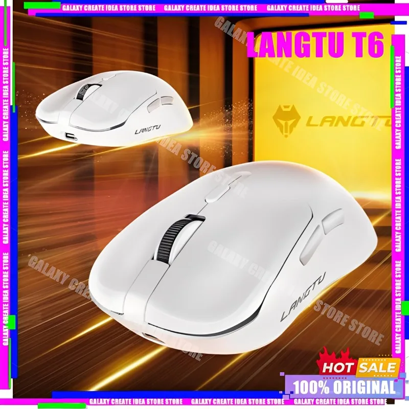

Langtu T6 Tri-mode Silent Mouse Office Game Esports Mouse 5 Levels of DPI 8 Buttons Rechargeable Ergonomic Desktop PC/Pad Gift