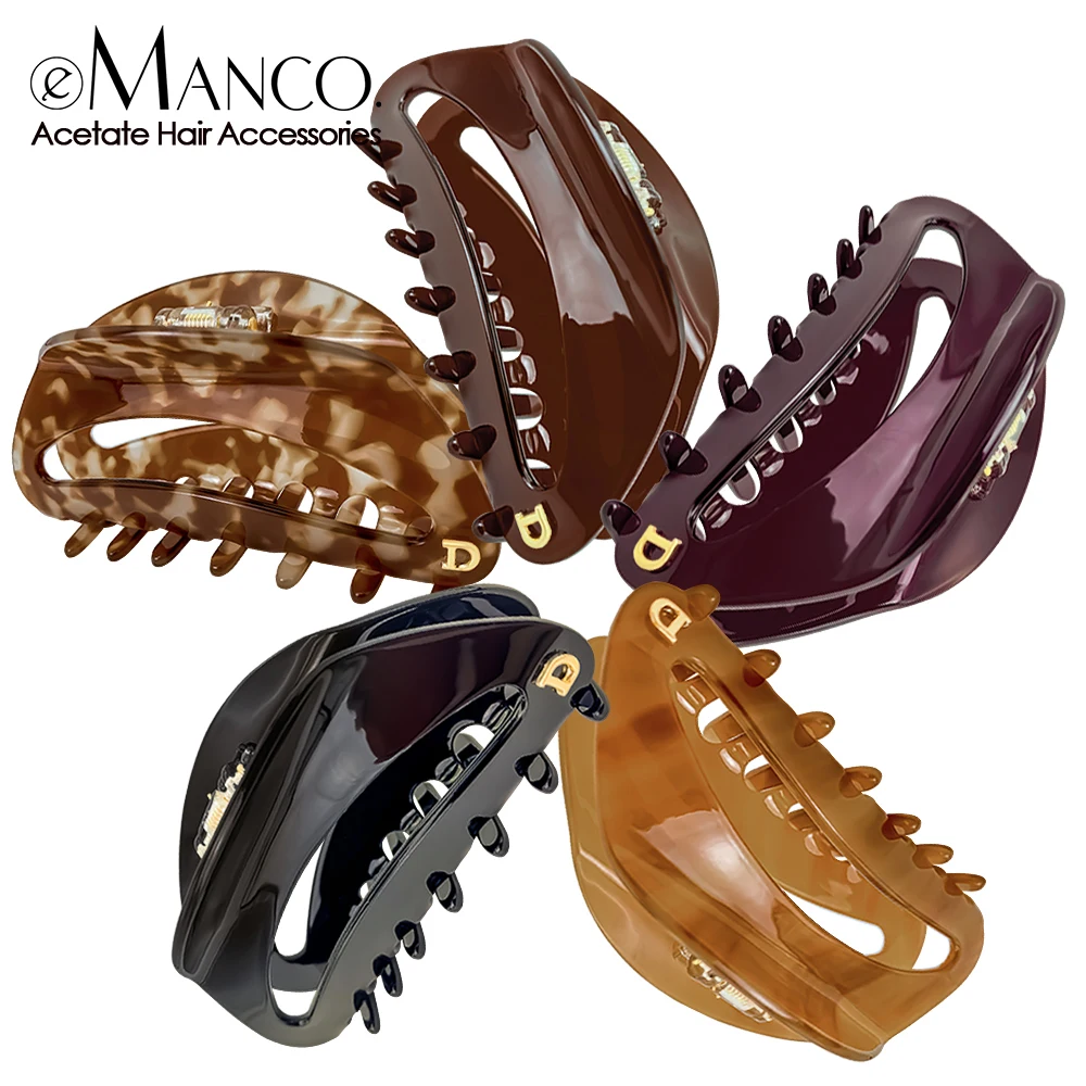 eManco Classic Design Large Acetate Hair Clips, Wildly Flip Not Off Organize Hair Summer Cool Elegant Ladylike