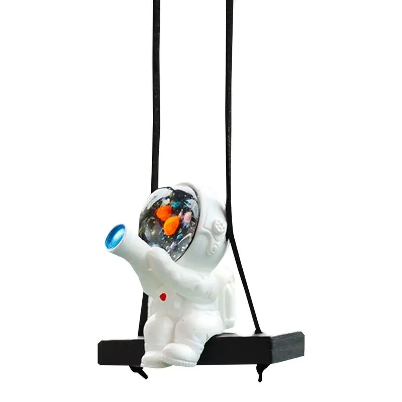 

Astronaut Car Pendant Holding a Telescope Car Pendant Car Accessories Resin Dangle Ornament Car Interior Decor for SUVs Trucks