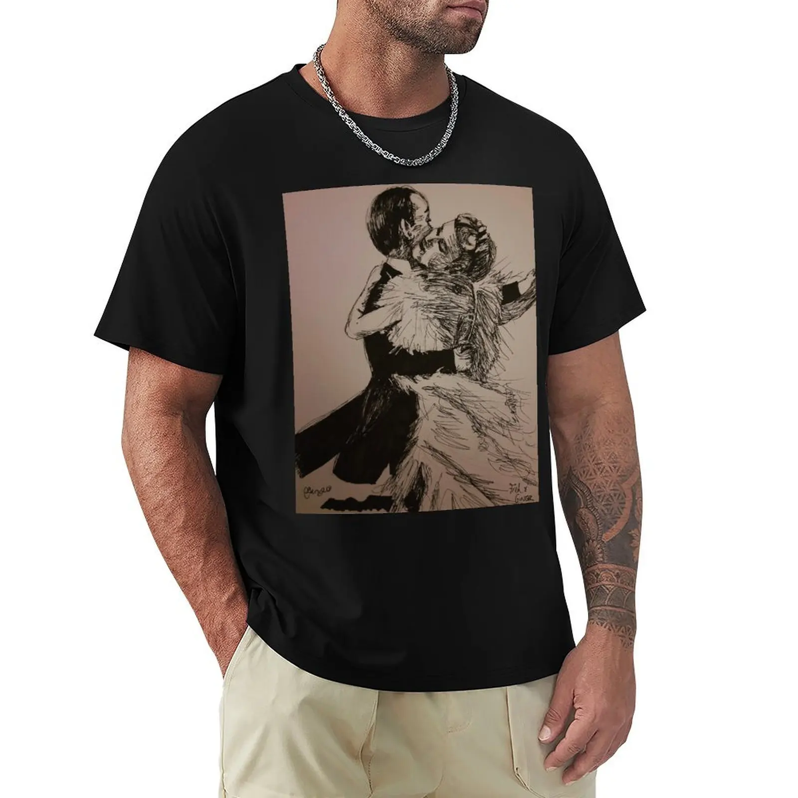 Fred and Ginger T-Shirt Christmas Casual Short Sleeve Top