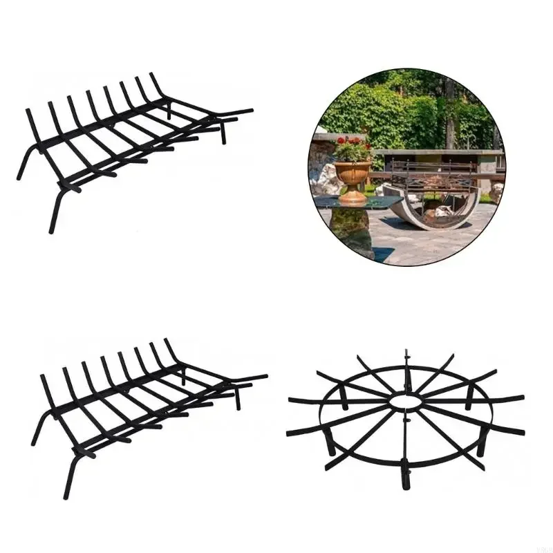 Stable Tripod Firewood Rack For Outdoor Gatherings Heat Resistant Coating Easy Assembly Frame Fireplaces Grate Y5GB