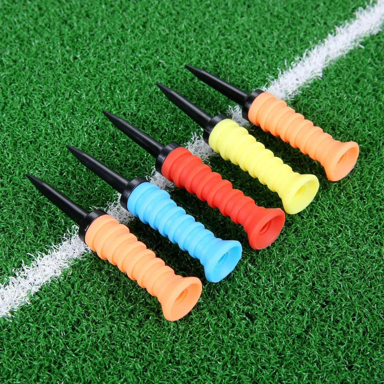 5 Pcs 82mm Rubber Flexible Elastic Top Plastic Golf Tees Low Resistance Power Reset Golf Spring Tee Golf Practice Accessories