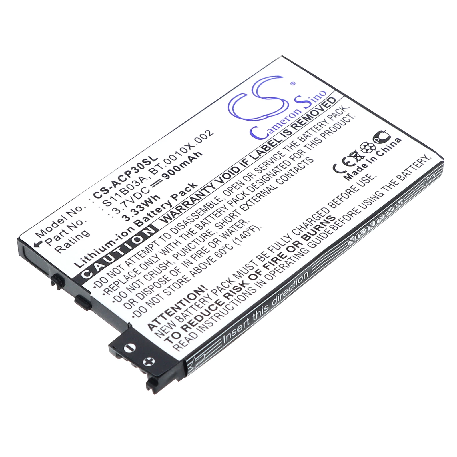 

Li-ion Mobile, SmartPhone Battery for Acer, 3.7V 900mAh, Compatible Models: P300,neoTouch P300