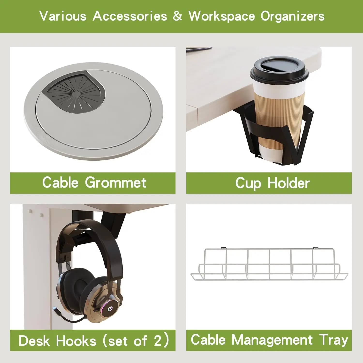 63-Inch Large Electric Height Adjustable Computer L-Shaped Desk，Corner Standing Desk Modern Workstation(White Frame + Oak Top)