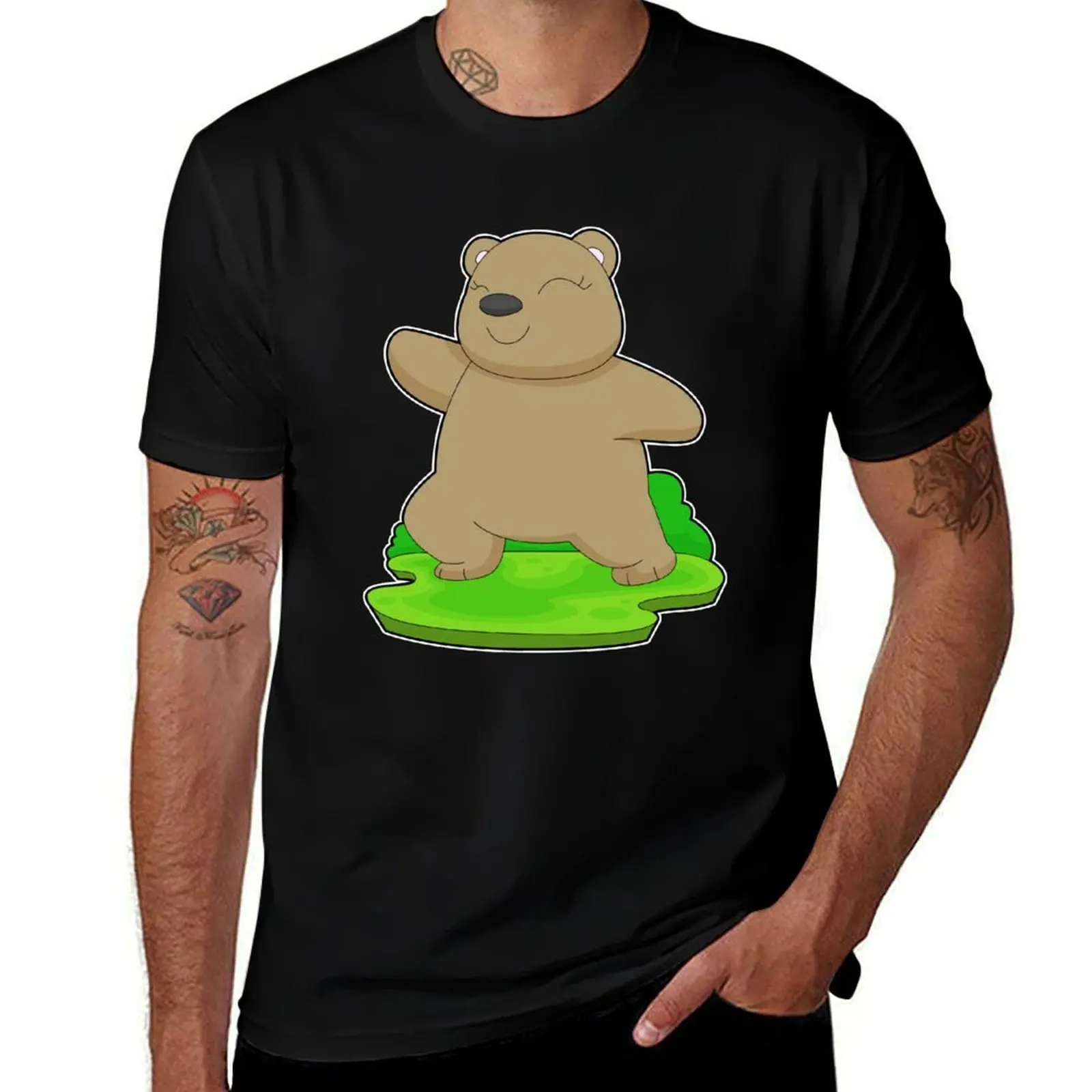 

Bear Yoga Fitness Gymnastics T-Shirt anime clothes funny costumes street wear mens t shirts