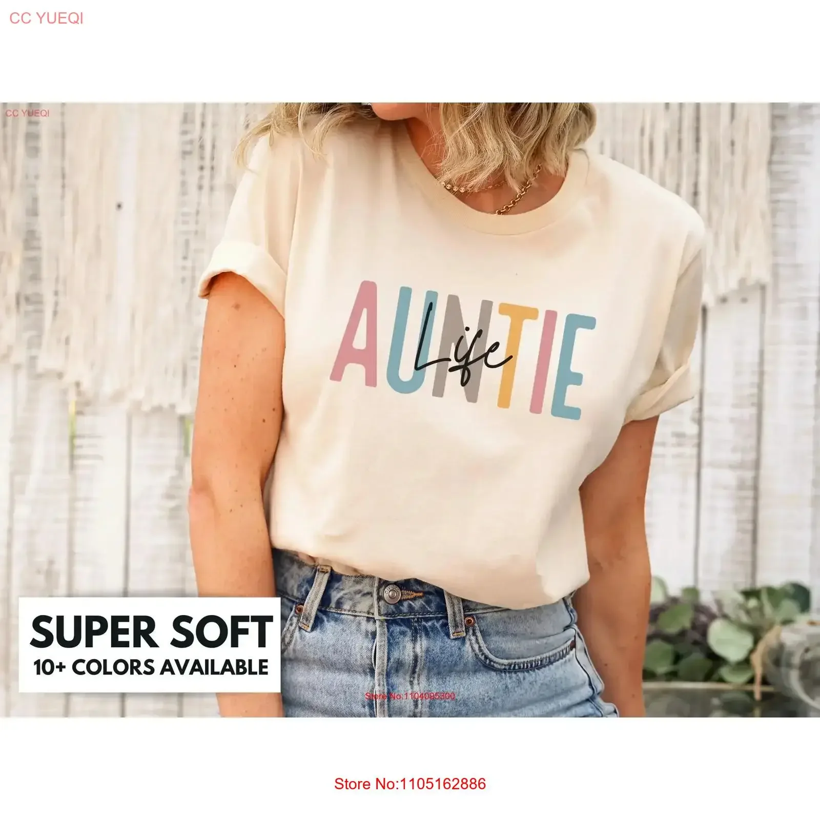 

Auntie Life T Shirt for Best Aunt Ever New Cute from Niece and Nephew Cool vintage Washed Breathable Unisex designer clothes