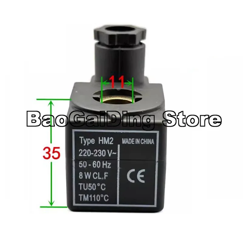 Solenoid Valve Coil Cold Storage Air Conditioning Refrigeration Control Valve Type HM2 220V~230V 8W Inner Hole 11mm,Heig
