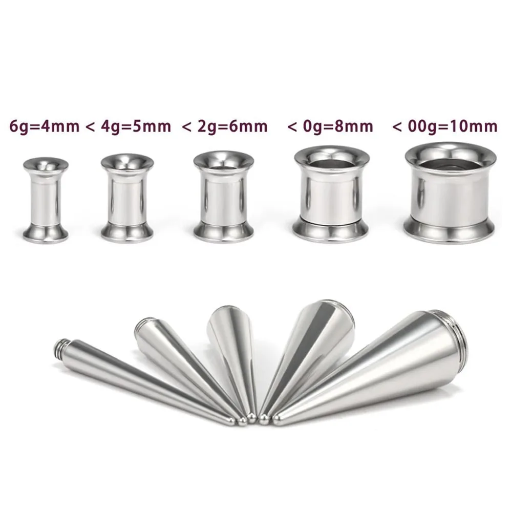6G-00G 2-in-1-Set Ohrmessgeräte Plugs Tunnel Taper Ohrringe Stretching Expander Kit Set für Damen Herren – Detail 5