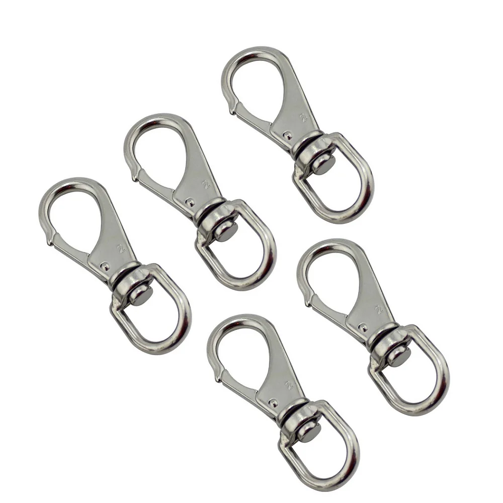 5PCS Stainless Steel 304 Swivel Bolt Snap Hook 69mm 88mm Heavy Duty Metal Stainless Steel Swivel Spring Snap Hooks