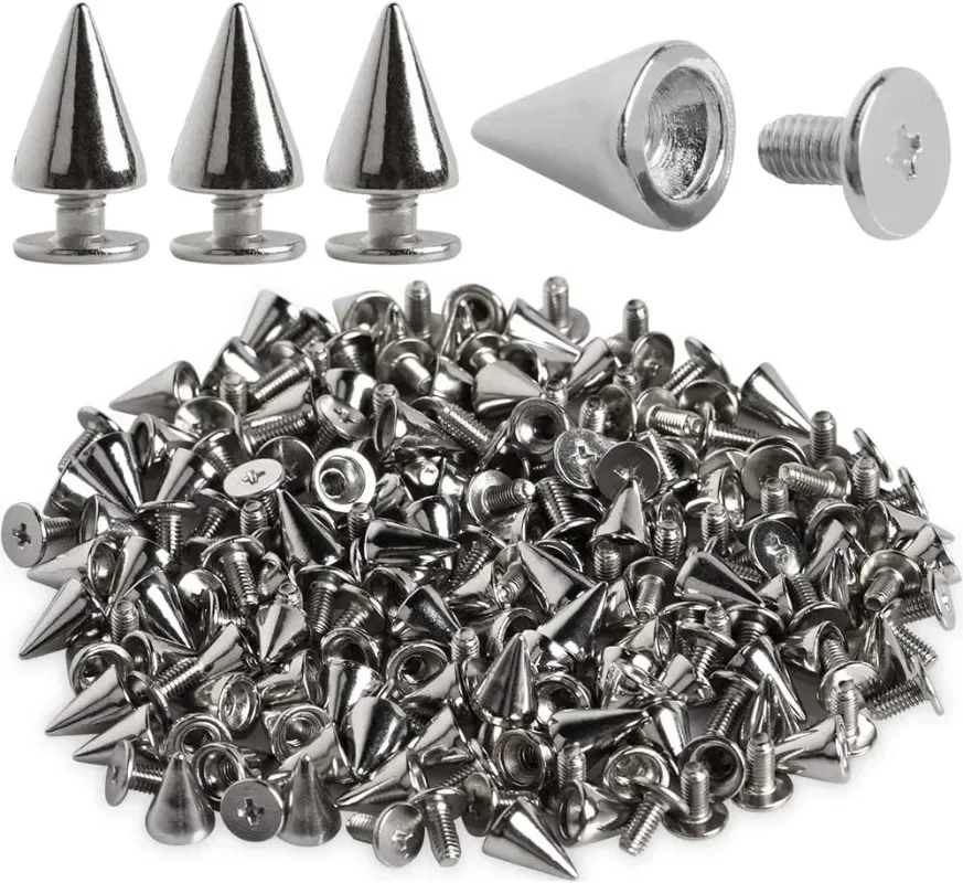 Round Cone Spikes Metal Tree Spike Screwback Studs DIY Handcraft Punk Garment Rivets Decoration for Clothes Shoes Accessories