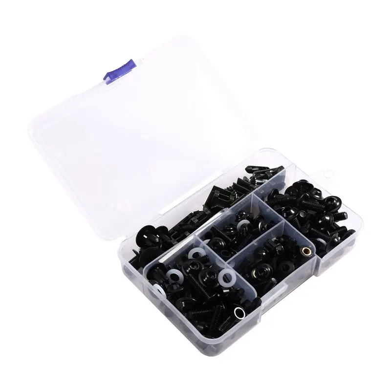 For Motorcycle Fairing Bolt Kit 195Pcs, Aluminum Screws Nuts Clips Fasteners Set For Motorcycle Fairing Screw Set Repair