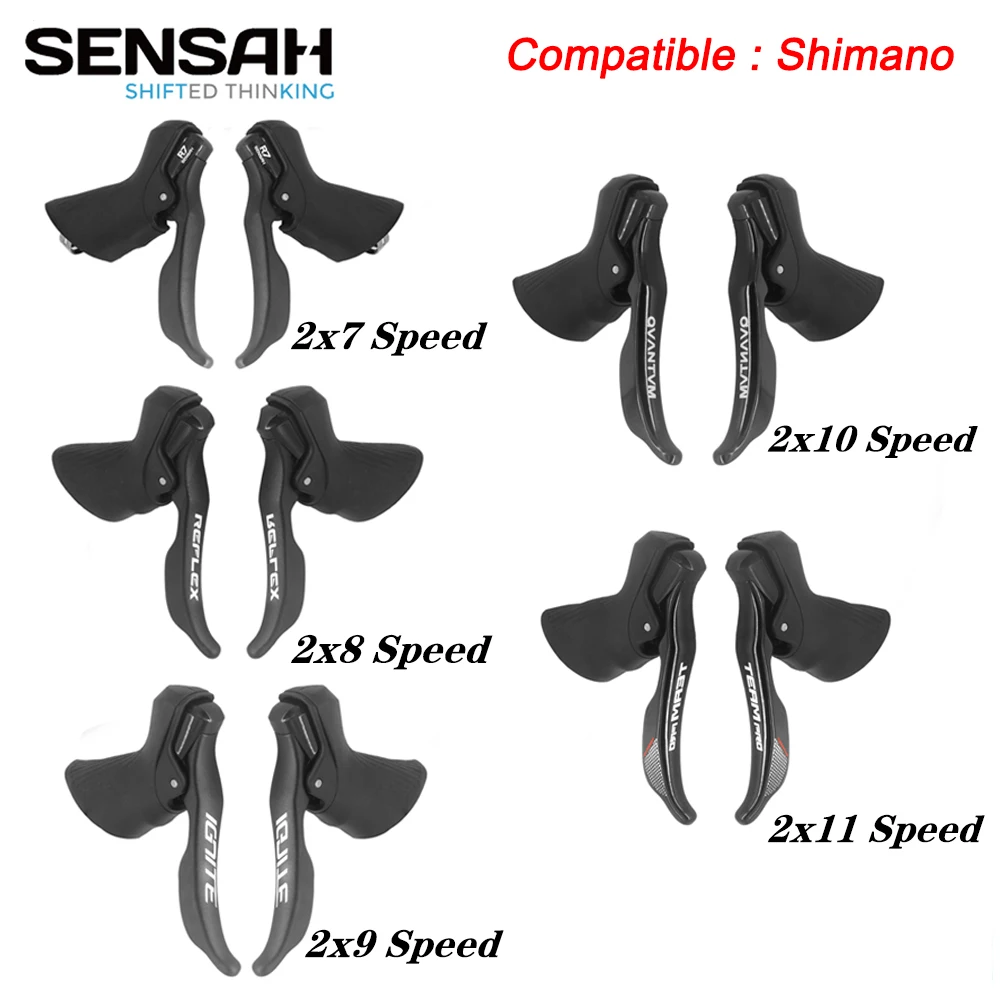 

SENSAH Road Bike Shifters 2x7 2x8 2x9 2x10 Speed Brake Lever 16/18/20 Speed Bicycle Derailleur For Shimano Sora Tiagra Claris