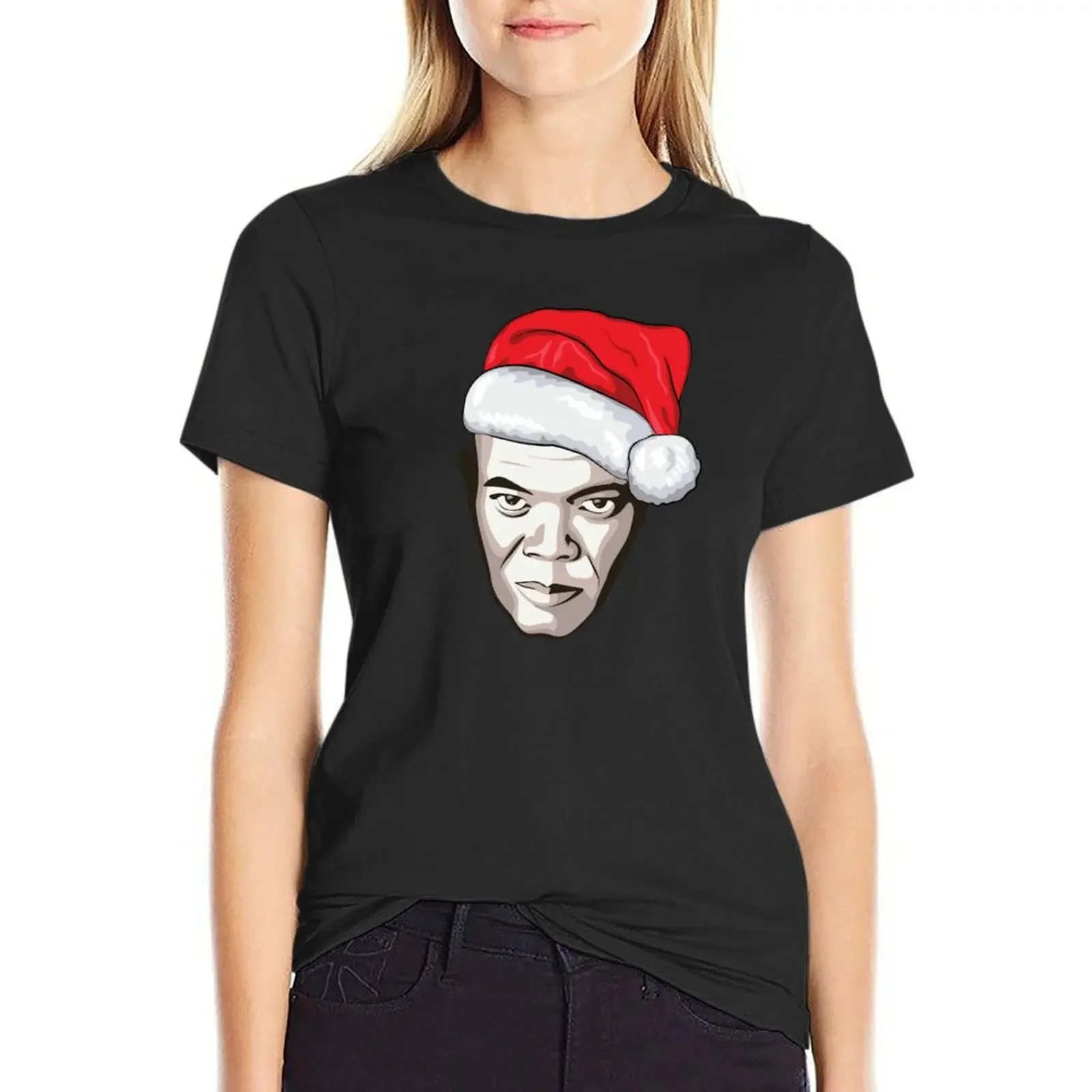 

Samuel L. Jackson - Christmas T-Shirt funnys customizeds quick drying shirts graphic tees spring clothes Women 2025