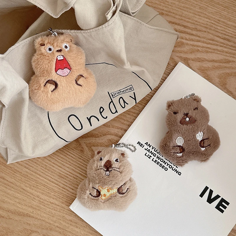 

Cartoon Cute Animal Groundhog Plush Doll Pendant Backpack Hangings Accessories Gifts