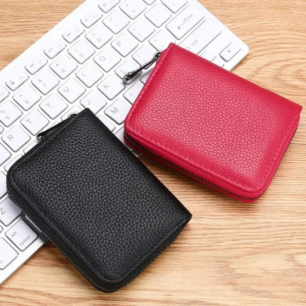 20 Detents Cards Holders PU Business Bank Credit Bus ID Card Holder Cover Coin Pouch Anti Demagnetization Wallets Bag Organizer