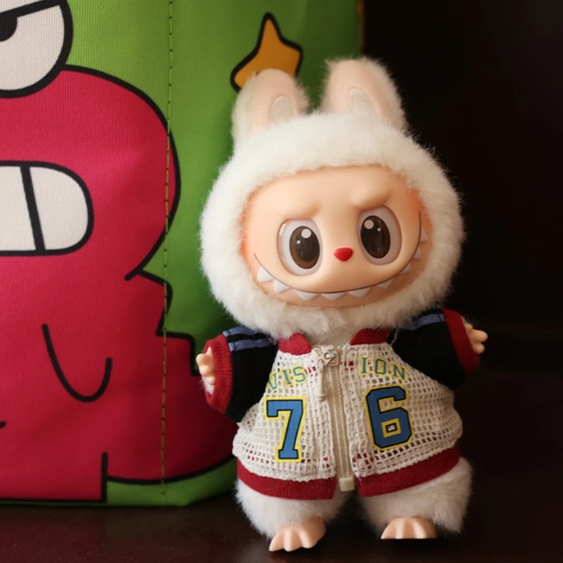 

For Labubu Cloth Sports Coat Clothes V1V2V3 17cm Doll Baseball Uniform Clothes Vinyl Pendant Doll Clothes Sportswear Boy Gifts