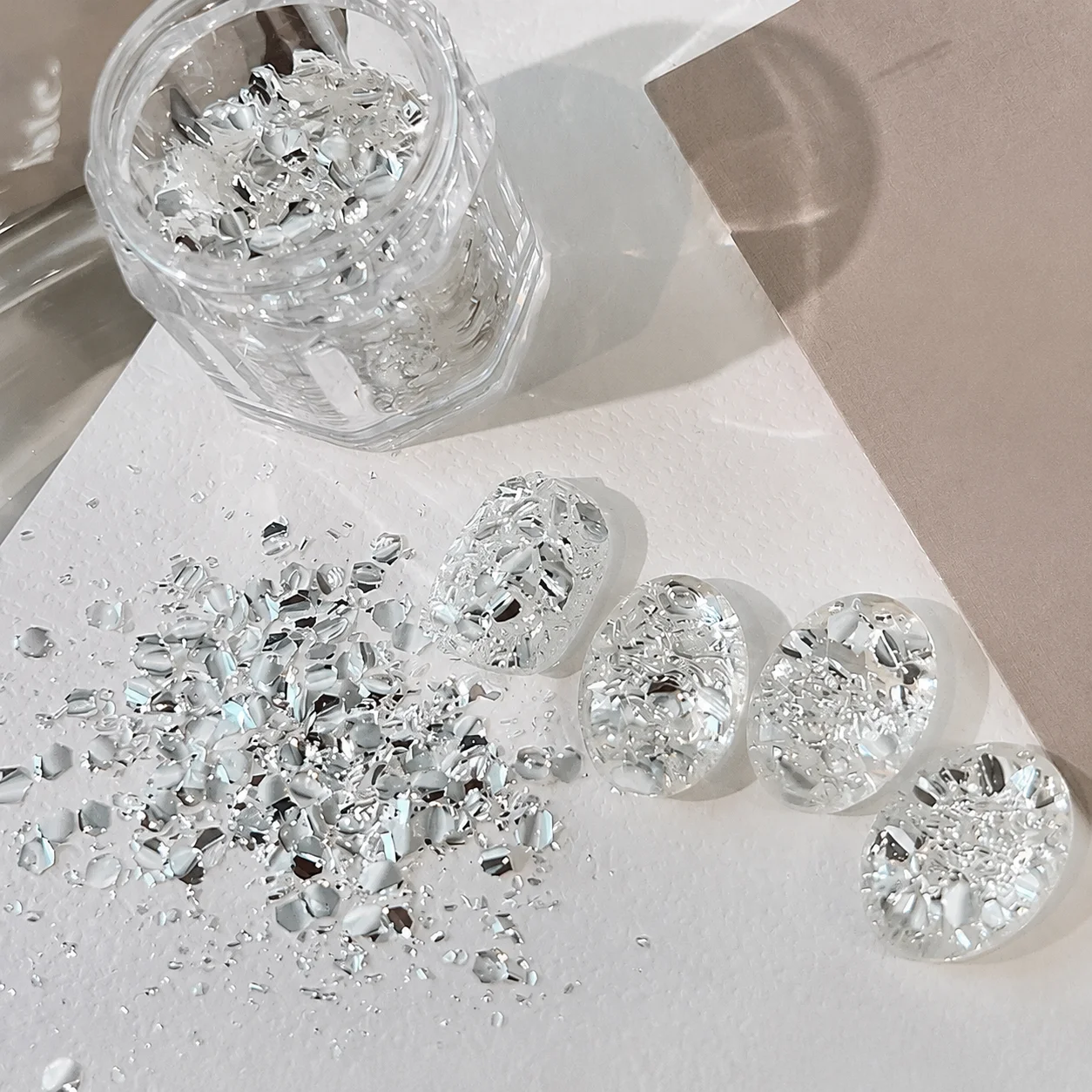 2 Bottles Chasing Light Nail Glitter Flakes Aurora Irregular Sequins Shiny Transparent Manicure DIY Nail Art Decor Accessories - view 3