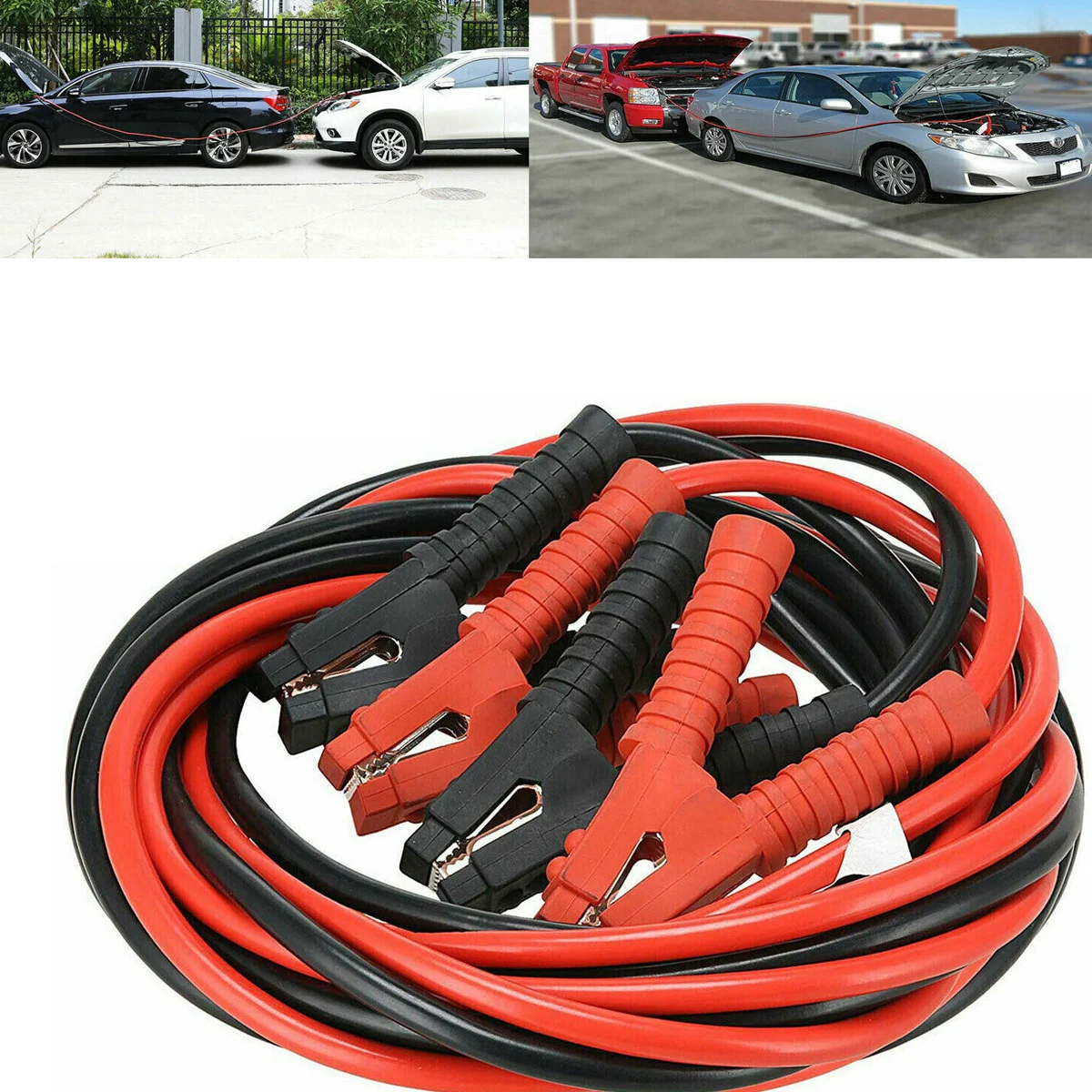 6m 3000A Car Power Emergency Cable Jump Start Power Wire Copper Clip Clamp Boost Cord Bateria Auto