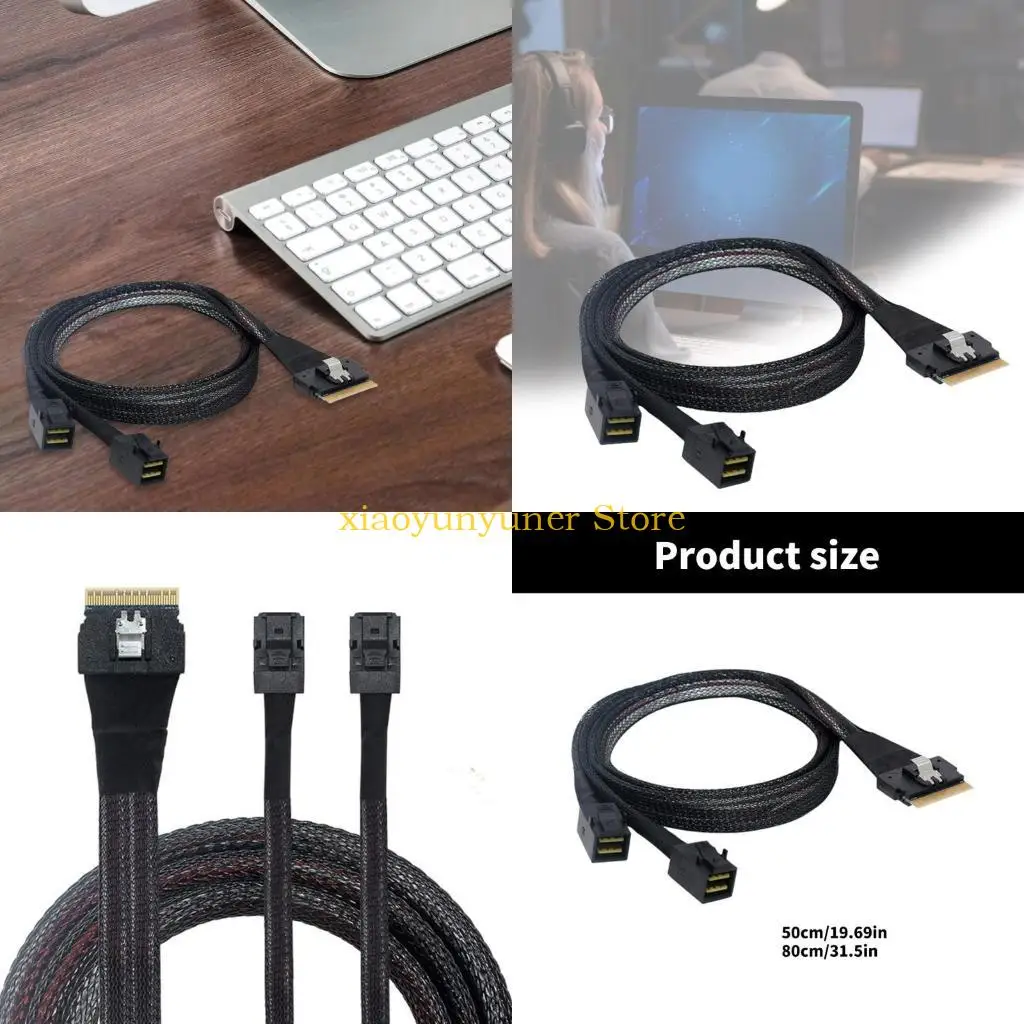 

P9JB SFF-8654 Разъемы от 8i до Twin SFF-8643 Разветвительный кабель Быстрый обмен данными для ИТ