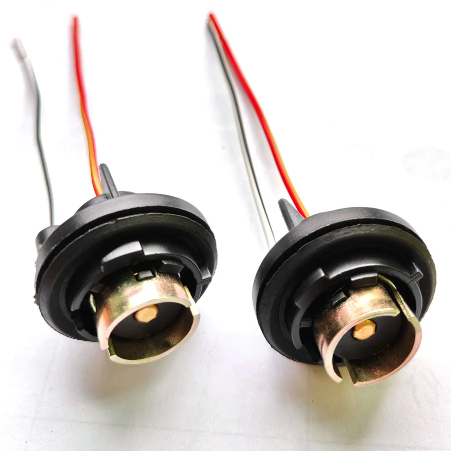 2 個金属 1156 P21W ソケットコネクタ BA15S ランプベースホルダーメスプラグ配線ハーネス