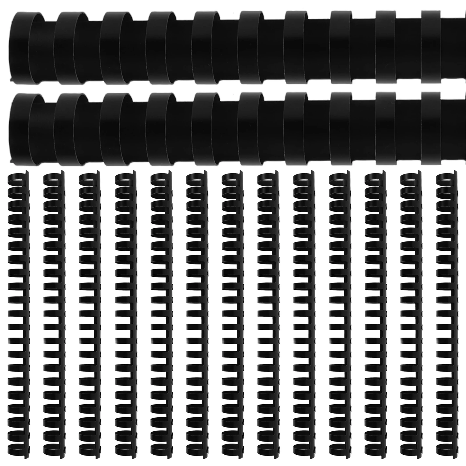 

50Pcs 21-Ring Plastic Comb Binding Rings 22mm Black for Book Binding Leaf Binder Scrapbook Clip Photo Clip Book Holder