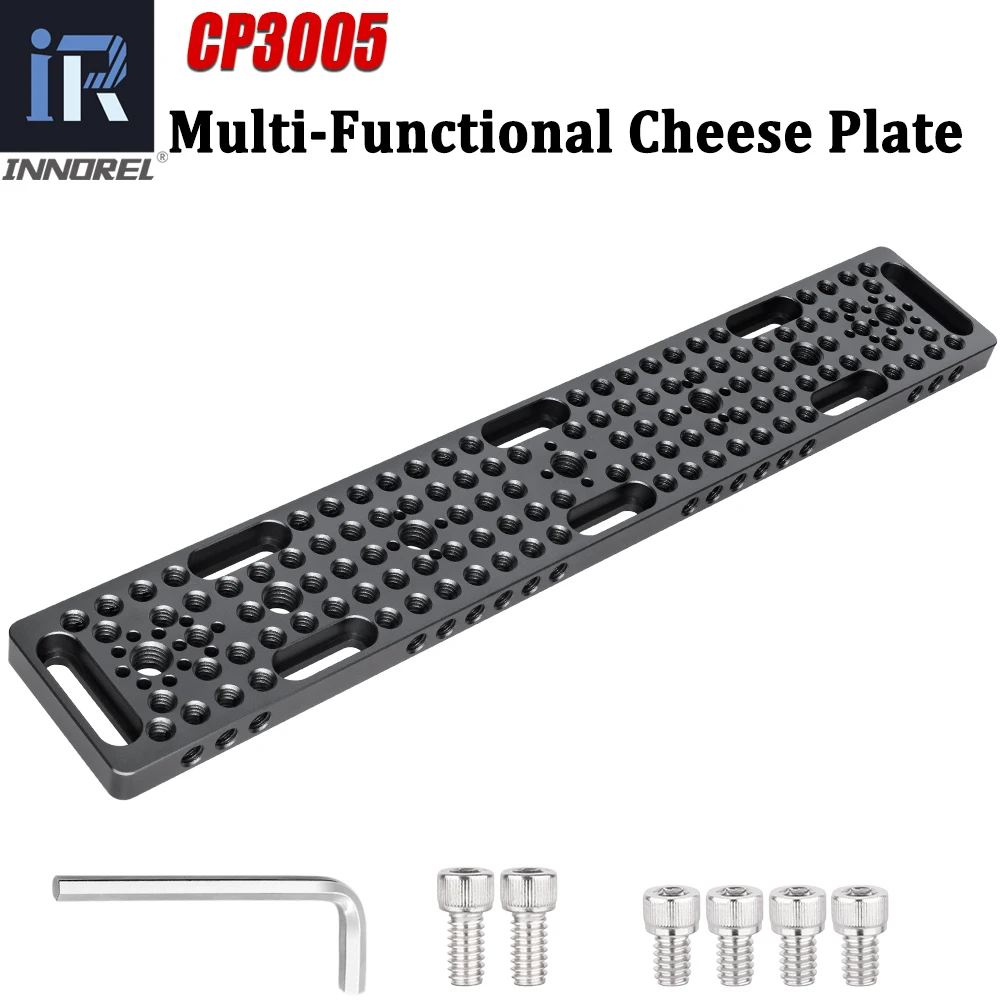 INNOREL CP3005 30*5cm Multifunktionale Käseplatte, Schaltbare Montageplatte mit integrierten ARRI-Positionierungslöchern für Kamerastativ
