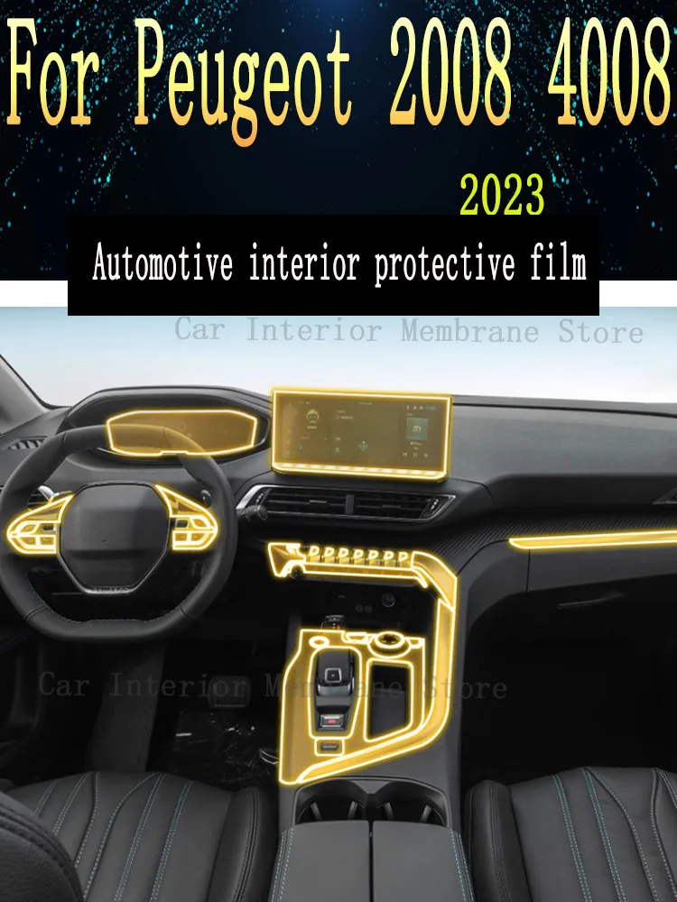 

For Peugeot 2008 4008 (2023) Gearbox Panel Navigation Screen Automotive Interior TPU Protective Film Cover Anti-Scratch