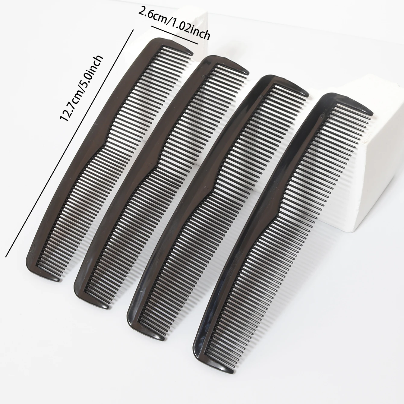 4 Stück Mini tragbare antistatische doppelseitige dicht gezahnte Haarkämme aus Kunststoff, Styling-Werkzeuge für Haaraccessoires – Detail 6