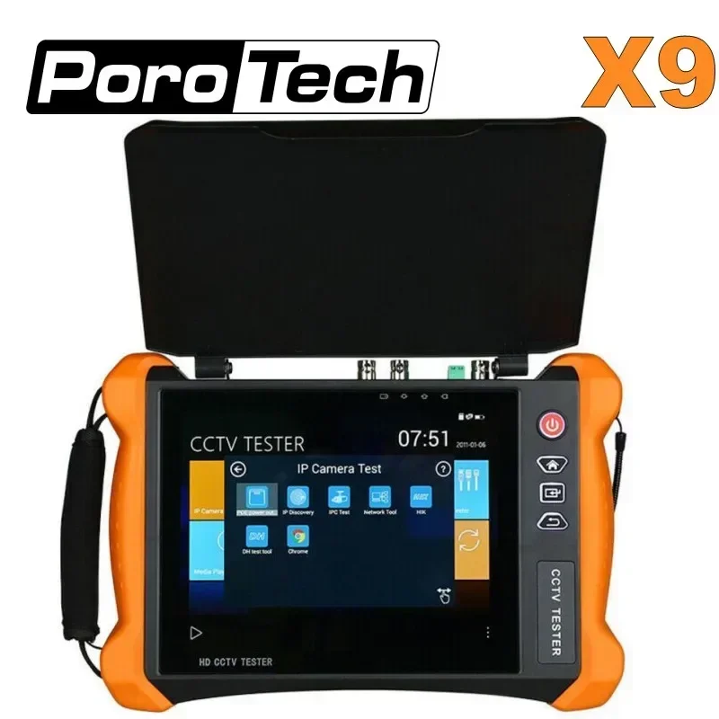 X9 HD CCTV Tester Monitor H.265 4K CVBS AHD CVI TVI SDI  8MP IP Camera tester VFL TDR WIFI ONVIF HDMI Multimeter fiber