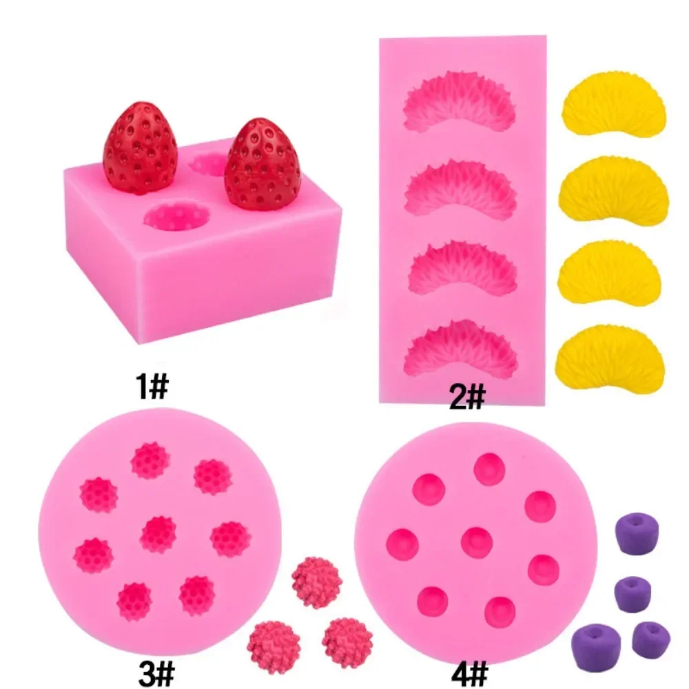 Strawberry Orange Raspberry Blueberry Silicone Mold Fruit Fudge Cake Decorating Chocolate Jelly Mould Candle Soap Making Molds