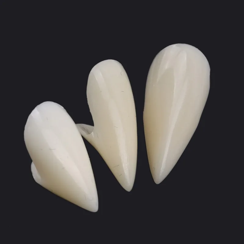 1 par de decoração de halloween para dentes de vampiro, adereço para dentaduras, zumbi, diabo, dente falso, cosplay, acessório de fantasia, festa
