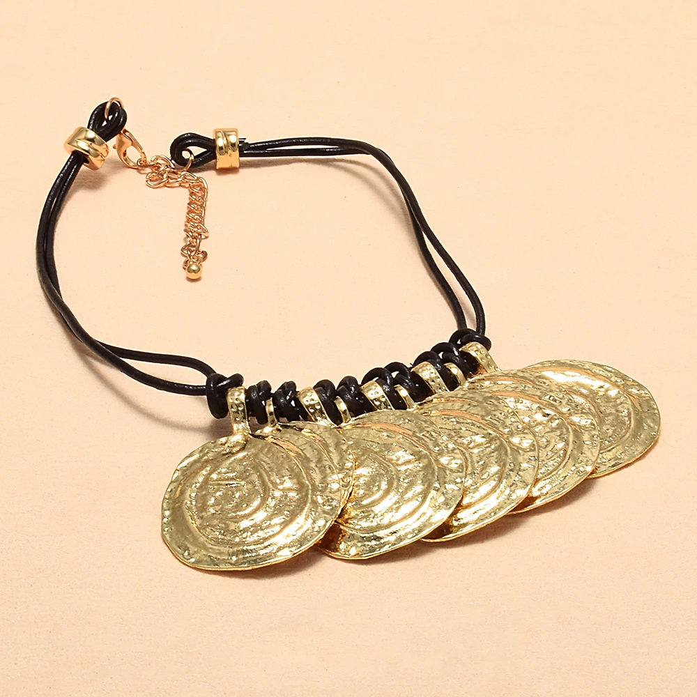 

Fashionable Circular Metal Pendant Necklace High quality Simple Choker Jewelry For Women Trendy Necklaces Wholesale