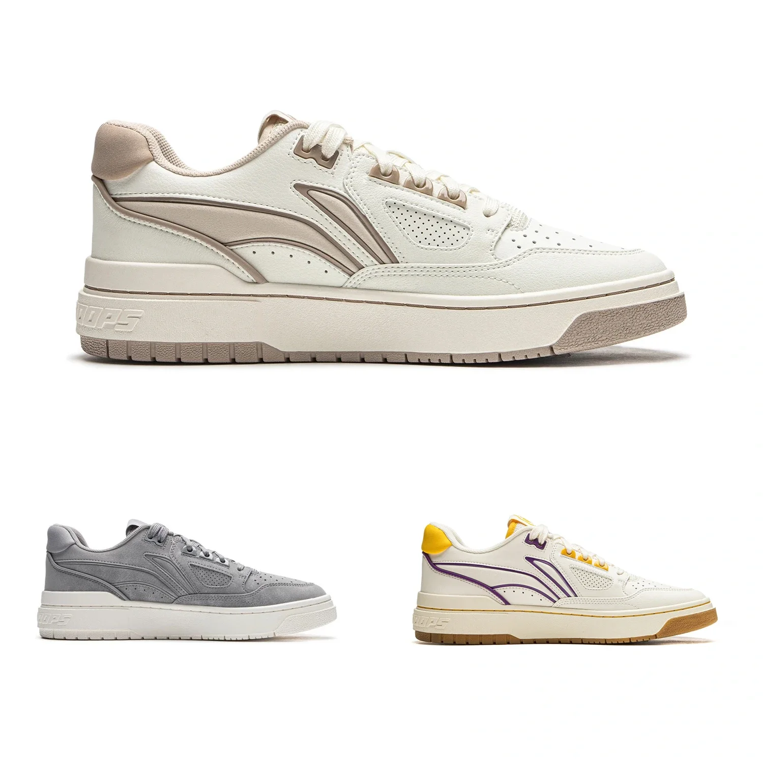 Li-Ning ผู้ชายผู้หญิง BADFIVE ROOKIE บาสเกตบอลวัฒนธรรมรองเท้าเบาะ Street สไตล์ซับแฟชั่นรองเท้าผ้าใบ ABCU025