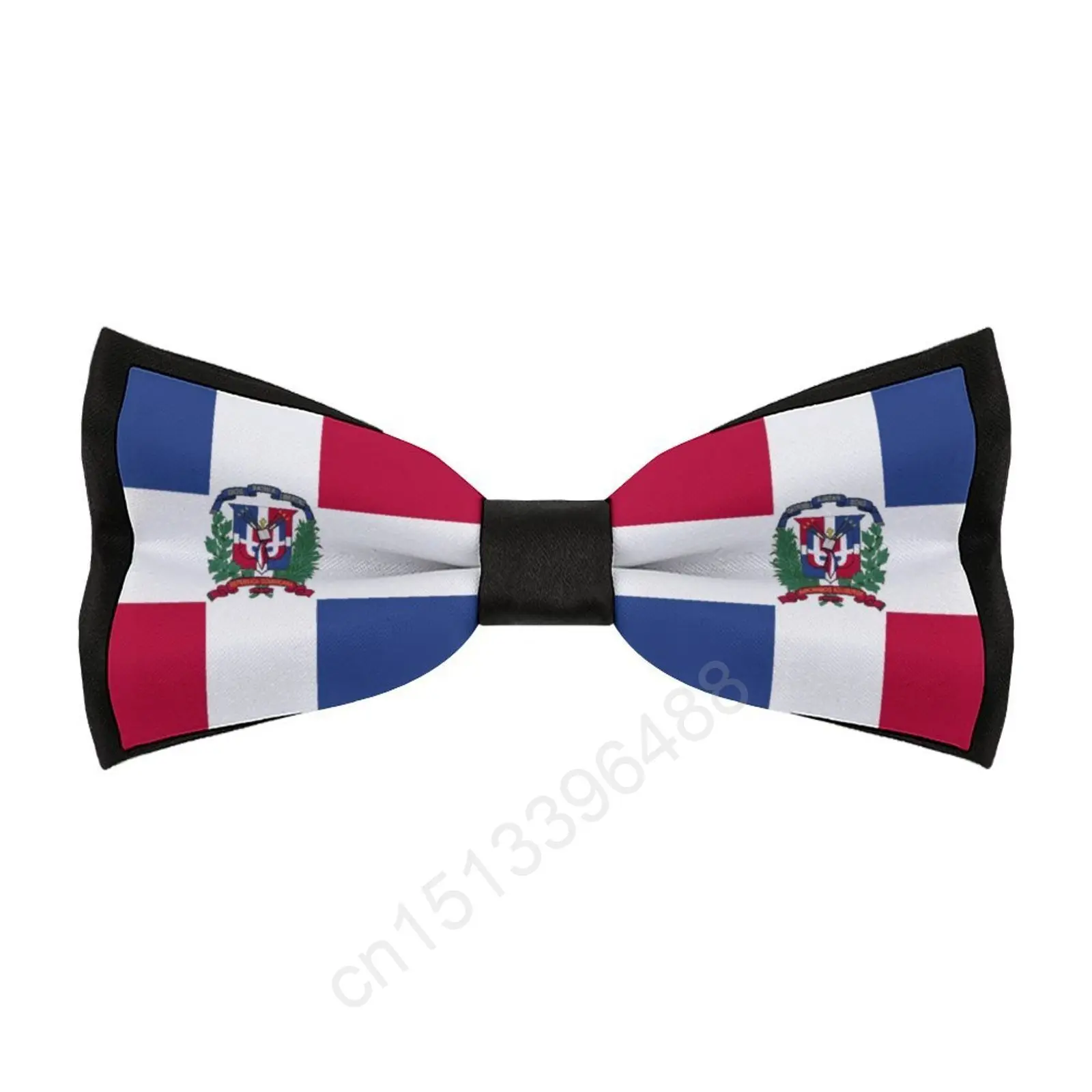 

New Polyester Dominican Republic Flag Bowtie for Men Fashion Casual Men's Bow Ties Cravat Neckwear For Wedding Party Suits Tie