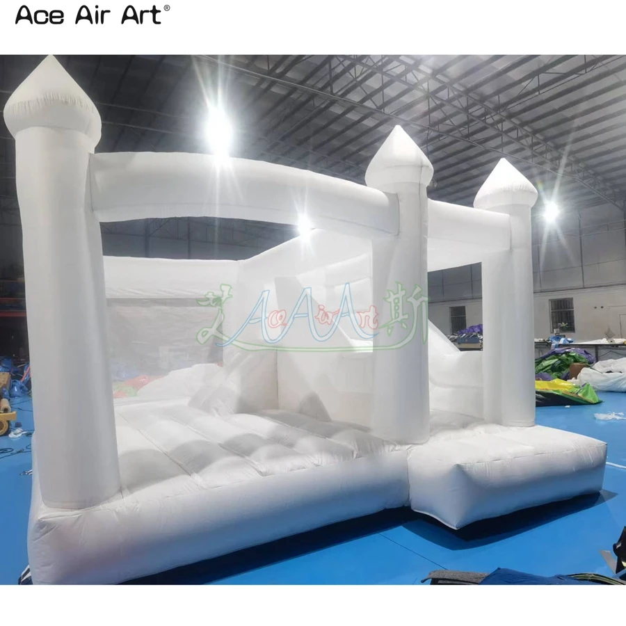 2022 New Style White Inflatable Wedding Jumper Bounce with Slide for Outdoor Activities Made By Ace Air Art