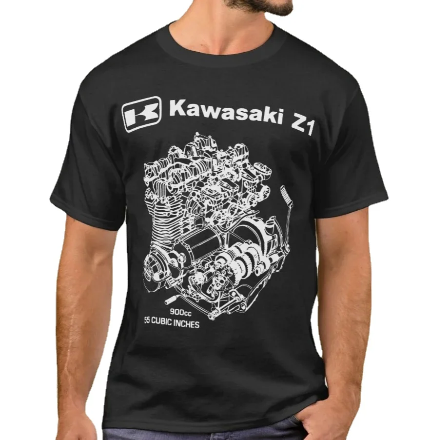 Unique Z1 Kz Gpz Zx Motorcycle Engine Cutaway Drawing T-Shirt. Summer Cotton Short Sleeve O-Neck Mens T Shirt New S-3XL