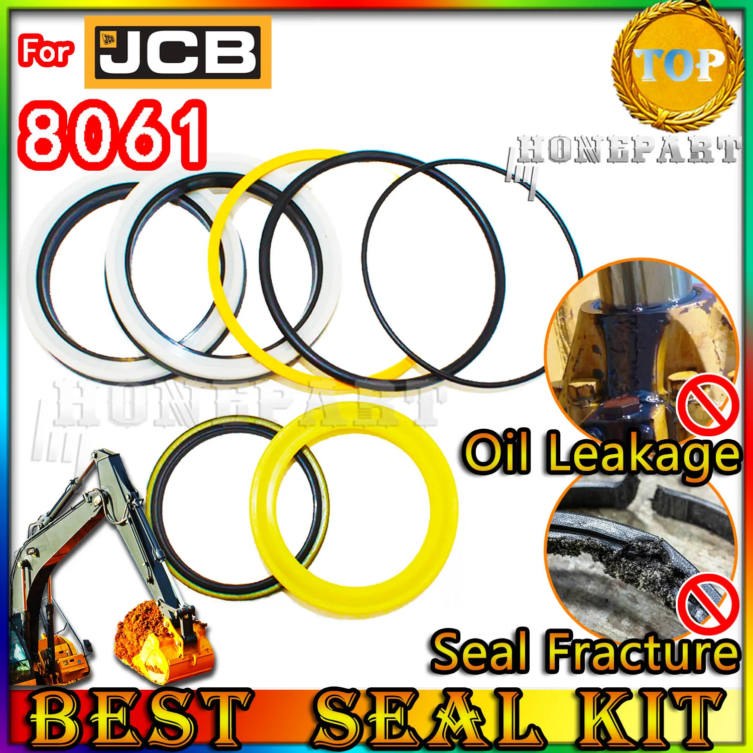 For JCB 8061 Oil Seal Repair Kit Boom Arm Bucket Excavator Hydraulic Cylinder PPC Loader Planetary Axle STICK adjuster Backhoe