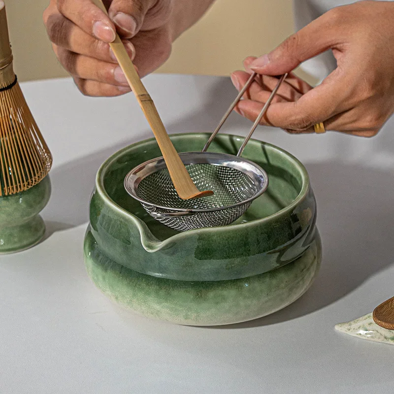 

4/8pcs Ins Japanese Matcha Set, Aesthetic Ceramic Bowl with Bamboo Tools,Tea Ceremony Gift Box Home Decor with Bamboo Whisk