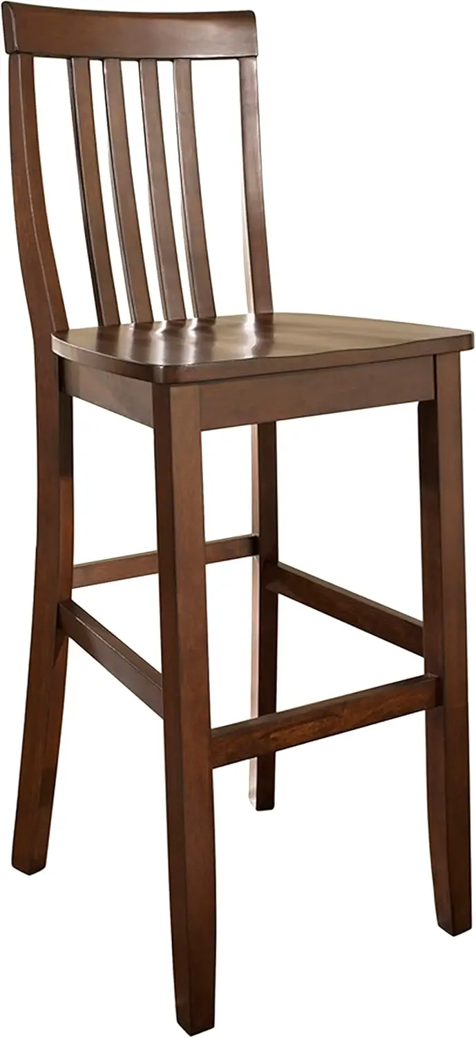 Furniture Schoolhouse Bar Stool (Set of 2), 30-inch, Vintage Mahogany