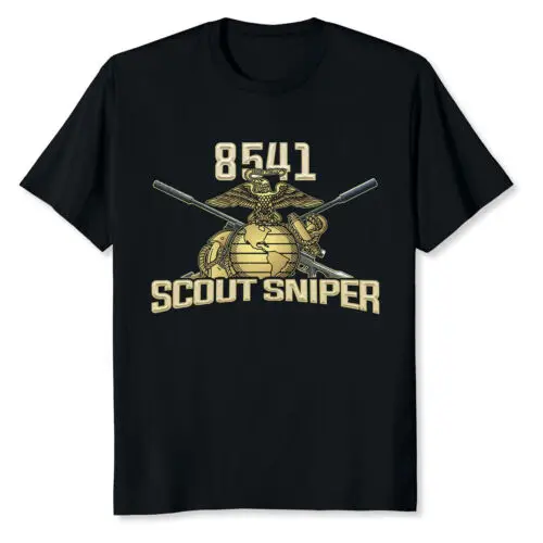 

NEW LIMITED Eagle Globe Anchor 8541 MOS Sniper One Shot One Kill T-Shirt