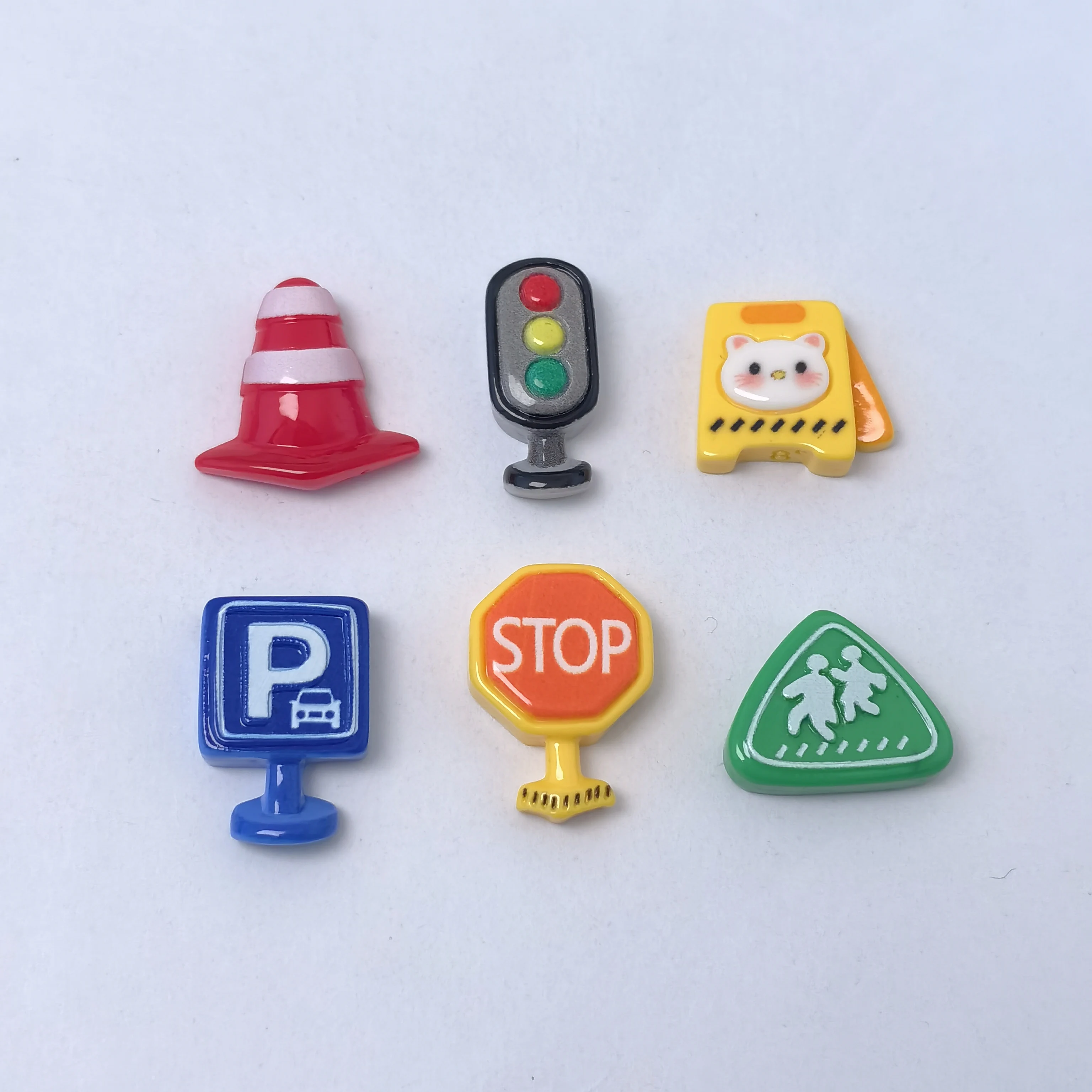 Fashion Traffic Signs Lights Packing Stop Resin Charms for Women Earring Necklace Jewelry DIY Making