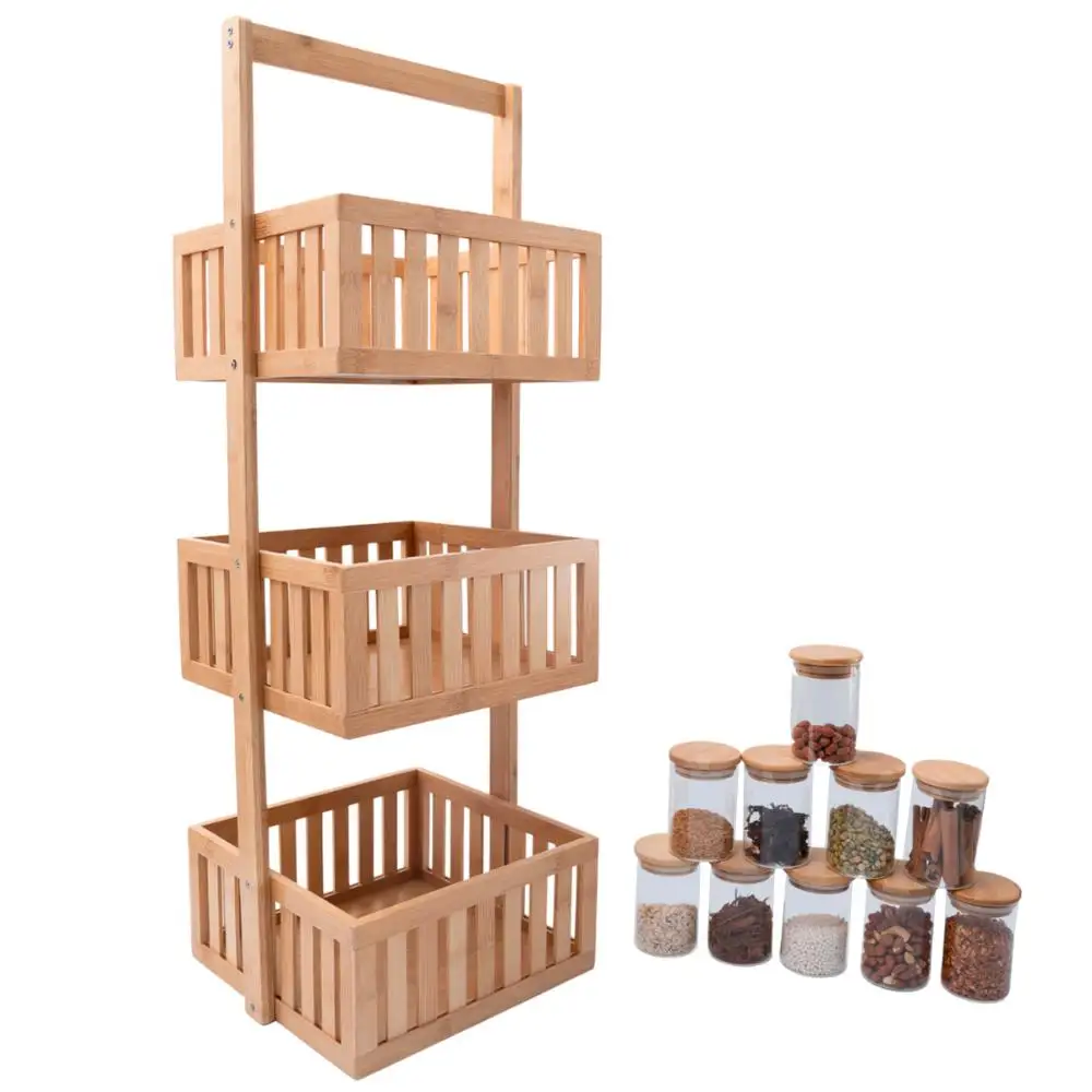 10 Pots With Bamboo Lid Multi-purpose Organizer Kit With 3 Floops And 10 Pots With Bamboo Lid 250ml - Oikos