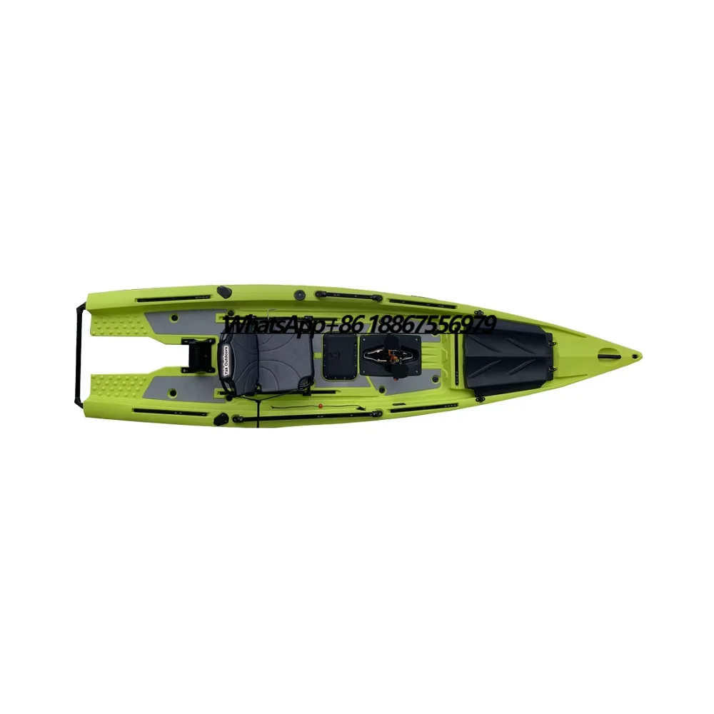 

Yak Outdoors 13ft Fish Skiff Dual Propeller Pedal Drive Kayak 2-Person Sea Kayak for River Surfing PE Plastic 4m Single Hull PC