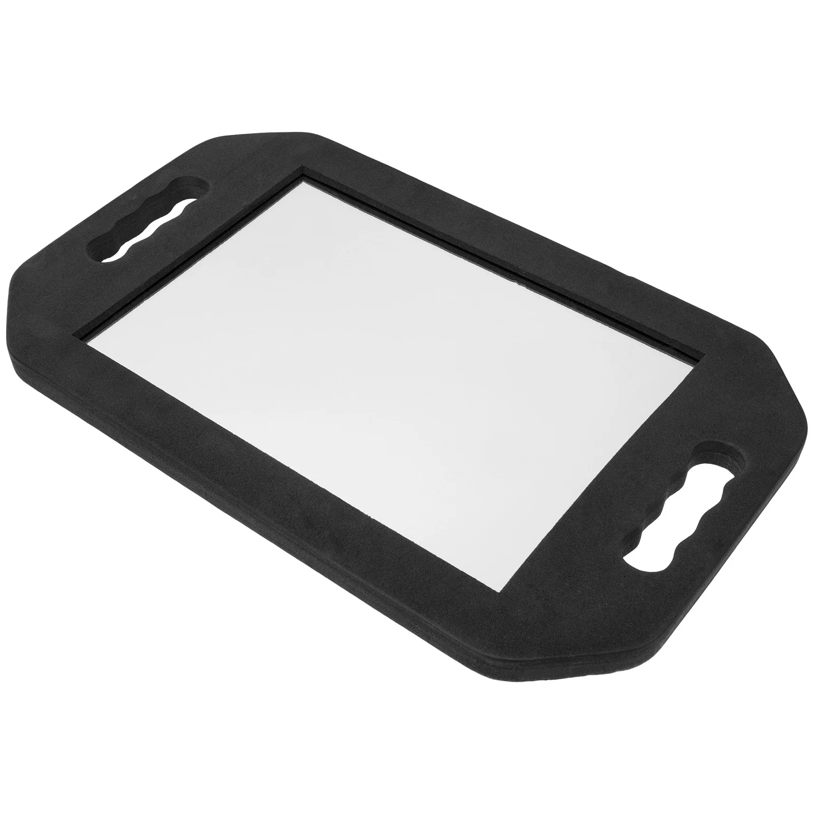 1Pcs Portable Hairdressing Mirror Practical Beauty Tool with Cushion Grip for Outdoor Salon Black Foams Frame Mirror