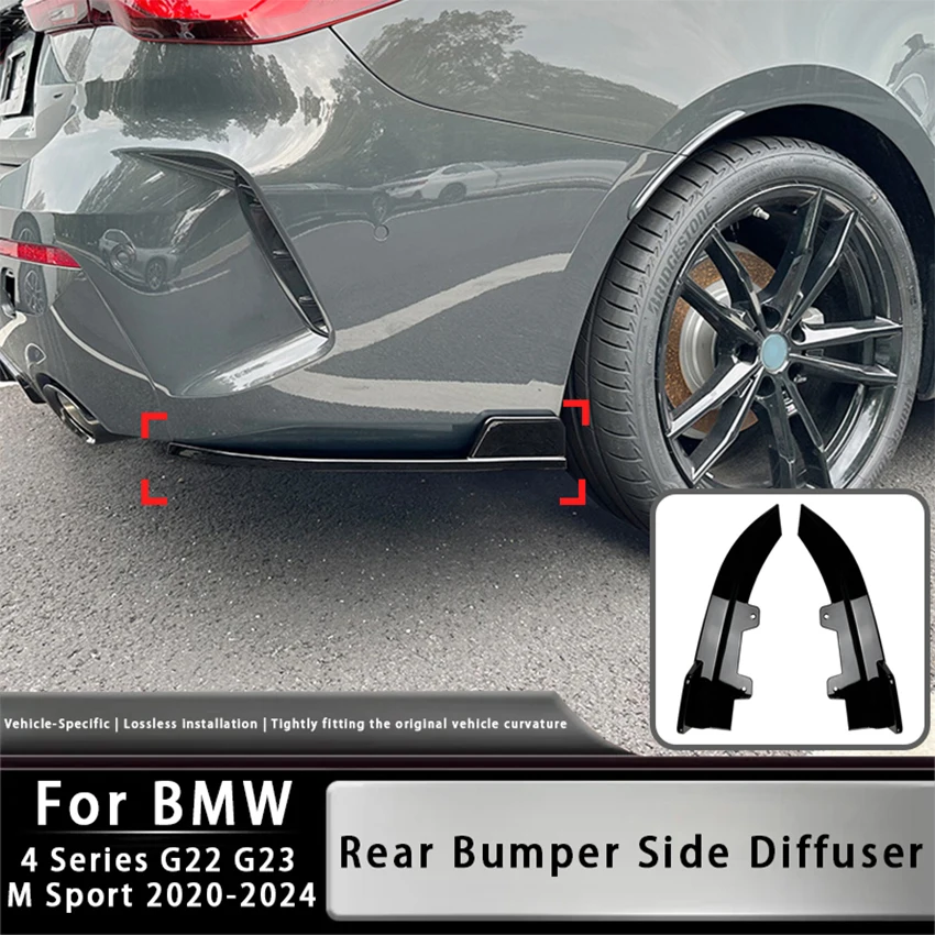 

For BMW 4 Series G22 G23 M Sport 2020-2024 Car Rear Bumper Lip Diffuser Side Skirt Spoiler Air Vent Splitter Wind Knife Body Kit