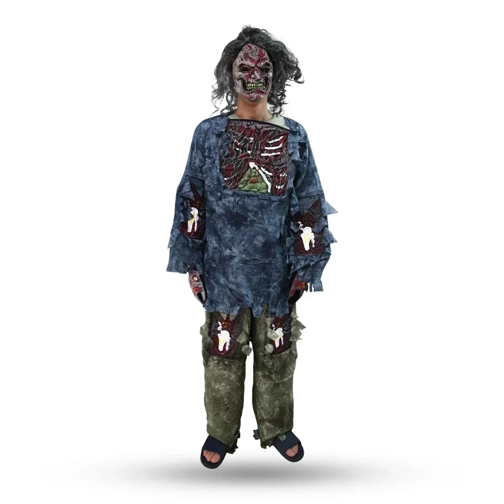 

Halloween Zombie Costume Fancy Dress Cosplay Costumes Horror Outfits Scary Party Horrible Corpse Wear