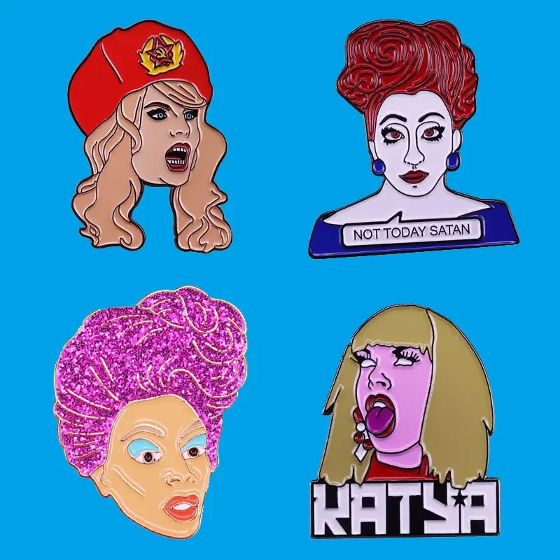 Fun TV Show Enamel Pins Custom Talk Show Drag Contest Brooches Luxury Copper Lapel Badges Fashion Jewelry Gift Drop Shipping