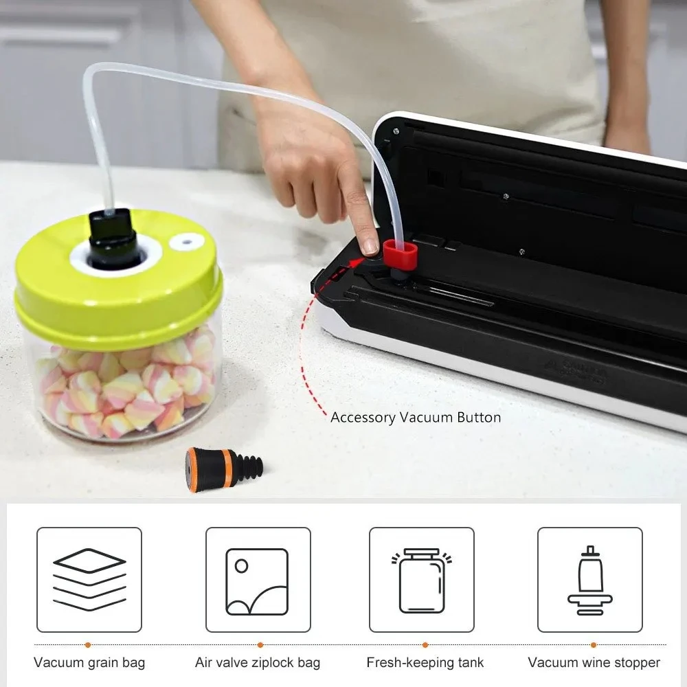 910-HoT Portable Mini Automatic Vacuum Sealer Machine Battery-Powered Plastic  Household Food Preservation Electric Sealing